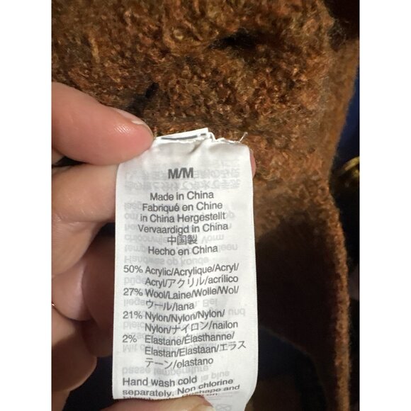 Madewell Brown Turtleneck Sweater M/M Made In China 50% Acrylic 29% Wool - Picture 3 of 4